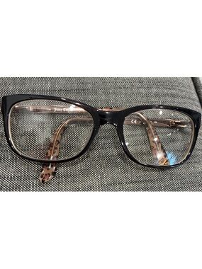 Juicy Couture Black Frames with Leopard Temple Accents
